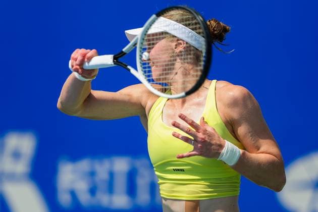 WUHAN, CHINA - OCTOBER 07: Liudmila Samsonova returns a shot in the Women s Singles Round of 64 match against Emiliana Arango of Colombia on day 4 of 2025 Wuhan Open at Optics Valley International Tennis Center on October 7, 2025 in Wuhan, Hubei Province of China.  Copyright: xVCGx 111595613598