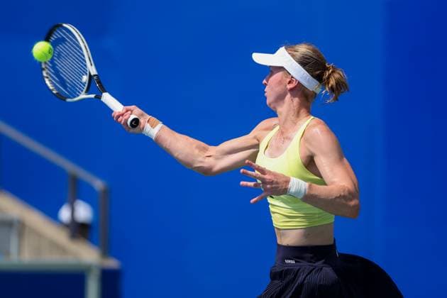 WUHAN, CHINA - OCTOBER 07: Liudmila Samsonova returns a shot in the Women s Singles Round of 64 match against Emiliana Arango of Colombia on day 4 of 2025 Wuhan Open at Optics Valley International Tennis Center on October 7, 2025 in Wuhan, Hubei Province of China.  Copyright: xVCGx 111595613577