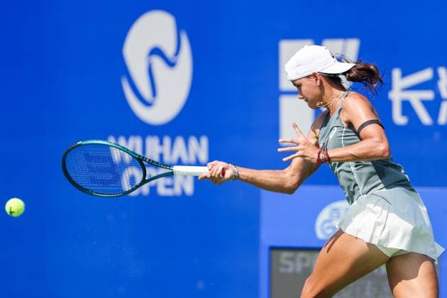 WUHAN, CHINA - OCTOBER 07: Emiliana Arango of Colombia returns a shot in the Women s Singles Round of 64 match against Liudmila Samsonova on day 4 of 2025 Wuhan Open at Optics Valley International Tennis Center on October 7, 2025 in Wuhan, Hubei Province of China.  Copyright: xVCGx 111595613575
