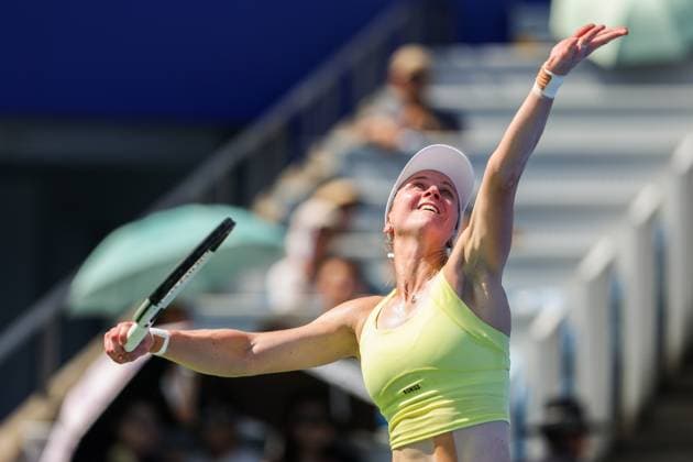 WUHAN, CHINA - OCTOBER 07: Liudmila Samsonova returns a shot in the Women s Singles Round of 64 match against Emiliana Arango of Colombia on day 4 of 2025 Wuhan Open at Optics Valley International Tennis Center on October 7, 2025 in Wuhan, Hubei Province of China.  Copyright: xVCGx 111595613567