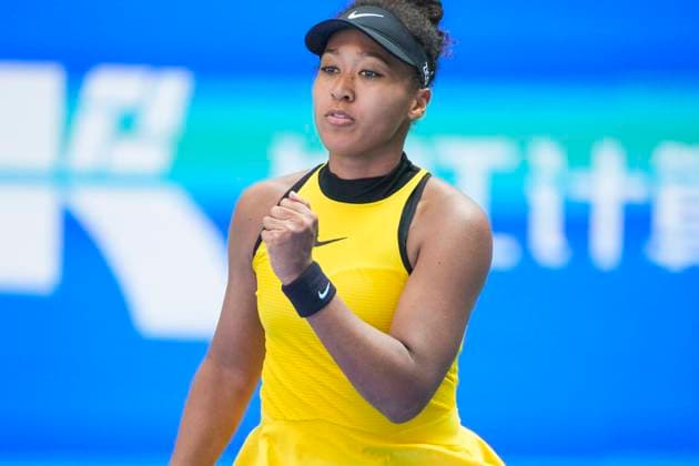 WUHAN, CHINA - OCTOBER 07: Naomi Osaka of Japan reacts in the Women s Singles Round of 64 match against Leylah Fernandez of Canada on day 4 of 2025 Wuhan Open at Optics Valley International Tennis Center on October 7, 2025 in Wuhan, Hubei Province of China.  Copyright: xVCGx 111595619536