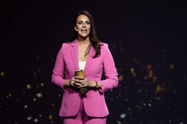 Presenter Esther SEDLACZEK HALL OF FAME Award Ceremony 2025 on 06 10 2025 at the German Football Museum in Dortmund Germany Â