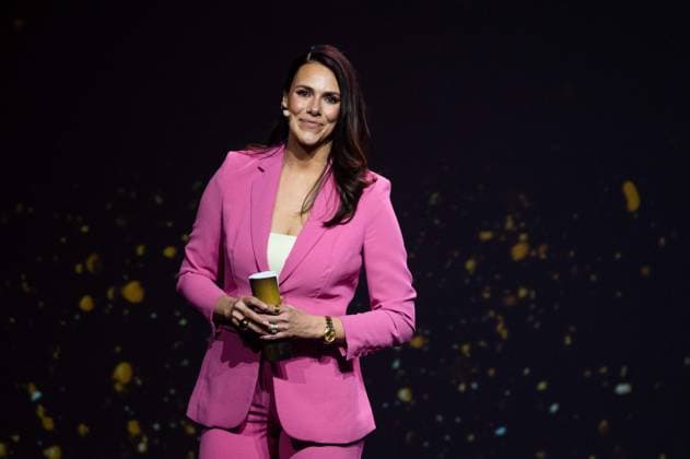 Presenter Esther SEDLACZEK HALL OF FAME Award Ceremony 2025 on 06 10 2025 at the German Football Museum in Dortmund Germany Â