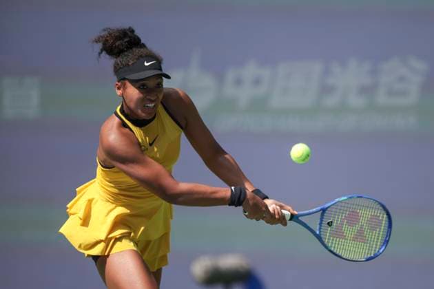 WUHAN, CHINA - OCTOBER 07: Naomi Osaka of Japan returns a shot in the Women s Singles Round of 64 match against Leylah Fernandez of Canada on day 4 of 2025 Wuhan Open at Optics Valley International Tennis Center on October 7, 2025 in Wuhan, Hubei Province of China.  Copyright: xVCGx 111595619678
