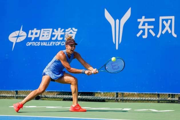 WUHAN, CHINA - OCTOBER 07: Jaqueline Cristian of Romania returns a shot in the Women s Singles Round of 64 match against McCartney Kessler of the United States on day 4 of 2025 Wuhan Open at Optics Valley International Tennis Center on October 7, 2025 in Wuhan, Hubei Province of China.  Copyright: xVCGx 111595621828