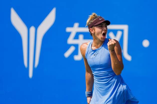 WUHAN, CHINA - OCTOBER 07: Jaqueline Cristian of Romania reacts in the Women s Singles Round of 64 match against McCartney Kessler of the United States on day 4 of 2025 Wuhan Open at Optics Valley International Tennis Center on October 7, 2025 in Wuhan, Hubei Province of China.  Copyright: xVCGx 111595621812