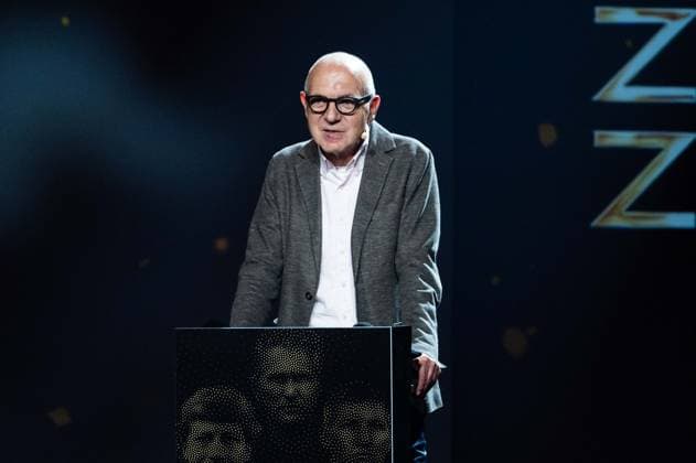 Bernd NEUENDORF, DFB President, holds the laudatory speech, honor for Bert TRAUMANN Posthumous HALL OF FAME Award Ceremony 2025 on 06 10 2025 at the German Football Museum in Dortmund Germany Â