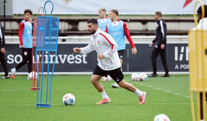 07 10 25 VfB Stuttgart Training Germany, Stuttgart, 07 10 2025, Football, Bundesliga, VfB Stuttgart Training Deniz Undav
