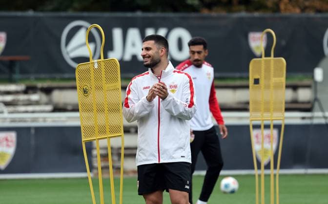 07 10 25 VfB Stuttgart Training Germany, Stuttgart, 07 10 2025, Football, Bundesliga, VfB Stuttgart Training Deniz Undav