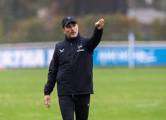 Soccer, Men, Season 2025 26, 2 Bundesliga, Hertha BSC, Training, Coach Stefan Leitl Hertha BSC , 07 10 2025, Copyright: xSebastianxRäppold MatthiasxKochx