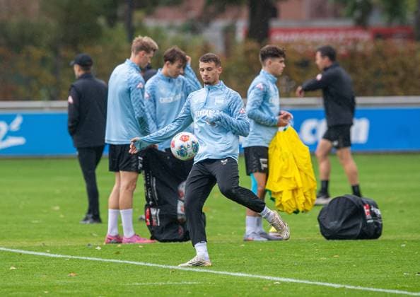 Soccer, Men, Season 2025 26, 2 Bundesliga, Hertha BSC, Training, Michael Cuisance Hertha BSC , 07 10 2025, Copyright: xSebastianxRäppold MatthiasxKochx