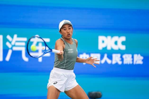 WUHAN, CHINA - OCTOBER 07: Zhang Shuai of China returns a shot in the Women s Singles Round of 64 match against Emma Navarro of the United States on day 4 of 2025 Wuhan Open at Optics Valley International Tennis Center on October 7, 2025 in Wuhan, Hubei Province of China.  Copyright: xVCGx 111595682198