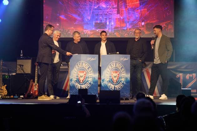 06 10 2025 07 102025, 125 years KSV Holstein, anniversary celebration, birthday, soccer and other sports, season 2025 2026, Holstein Kiel presenter Andreas Käckell, Andreas Bornemann, Thorsten Gutzeit, Marcel Rapp, Uwe Stöver, Kenneth Kronholm Kiel, Hebbel Schule Holstein Stadion Schleswig Holstein Germany