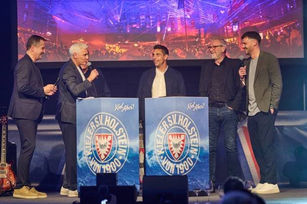 06 10 2025 07 102025, 125 years KSV Holstein, anniversary celebration, birthday, soccer and other sports, season 2025 2026, Holstein Kiel presenter Andreas Käckell, Andreas Bornemann, Thorsten Gutzeit, Marcel Rapp, Uwe Stöver, Kenneth Kronholm Kiel, Hebbel Schule Holstein Stadion Schleswig Holstein Germany