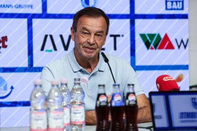 Managing Director Sport Otmar Schork 1 FC Magdeburg 2 Soccer Bundesliga Season 2025 2026 Press conference with the Managing Director Sport Otmar Schork 1 FC Magdeburg from 1 FC Magdeburg in the Avnet Arena in Magdeburg Soccer,Man,Men,Germany,07 10 2025