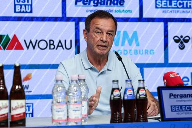 Managing Director Sport Otmar Schork 1 FC Magdeburg 2 Soccer Bundesliga Season 2025 2026 Press conference with the Managing Director Sport Otmar Schork 1 FC Magdeburg from 1 FC Magdeburg in the Avnet Arena in Magdeburg Soccer,Man,Men,Germany,07 10 2025