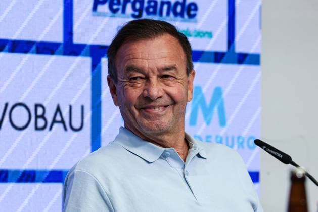 Managing Director Sport Otmar Schork 1 FC Magdeburg 2 Soccer Bundesliga Season 2025 2026 Press conference with the Managing Director Sport Otmar Schork 1 FC Magdeburg from 1 FC Magdeburg in the Avnet Arena in Magdeburg Soccer,Man,Men,Germany,07 10 2025