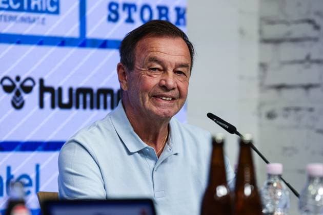 Managing Director Sport Otmar Schork 1 FC Magdeburg 2 Soccer Bundesliga Season 2025 2026 Press conference with the Managing Director Sport Otmar Schork 1 FC Magdeburg from 1 FC Magdeburg in the Avnet Arena in Magdeburg Soccer,Man,Men,Germany,07 10 2025