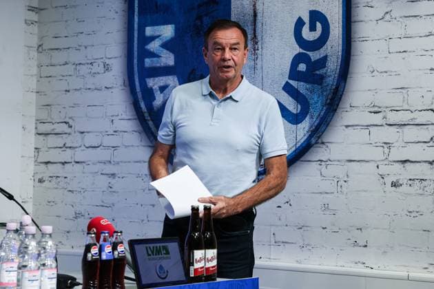 Managing Director Sport Otmar Schork 1 FC Magdeburg 2 Soccer Bundesliga Season 2025 2026 Press conference with the Managing Director Sport Otmar Schork 1 FC Magdeburg from 1 FC Magdeburg in the Avnet Arena in Magdeburg Soccer,Man,Men,Germany,07 10 2025