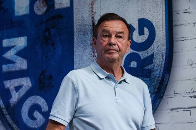 Managing Director Sport Otmar Schork 1 FC Magdeburg 2 Soccer Bundesliga Season 2025 2026 Press conference with the Managing Director Sport Otmar Schork 1 FC Magdeburg from 1 FC Magdeburg in the Avnet Arena in Magdeburg Soccer,Man,Men,Germany,07 10 2025