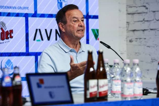 Managing Director Sport Otmar Schork 1 FC Magdeburg 2 Soccer Bundesliga Season 2025 2026 Press conference with the Managing Director Sport Otmar Schork 1 FC Magdeburg from 1 FC Magdeburg in the Avnet Arena in Magdeburg Soccer,Man,Men,Germany,07 10 2025