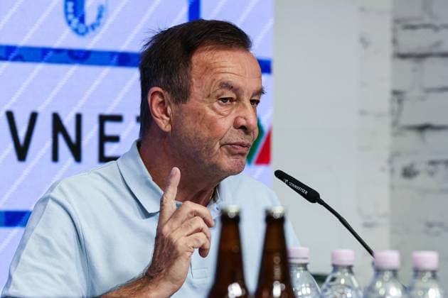 Managing Director Sport Otmar Schork 1 FC Magdeburg 2 Soccer Bundesliga Season 2025 2026 Press conference with the Managing Director Sport Otmar Schork 1 FC Magdeburg from 1 FC Magdeburg in the Avnet Arena in Magdeburg Soccer,Man,Men,Germany,07 10 2025