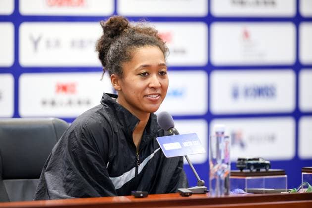 WUHAN, CHINA - OCTOBER 07: Naomi Osaka of Japan attends a press conference, PK, Pressekonferenz on day 4 of 2025 Wuhan Open on October 7, 2025 in Wuhan, Hubei Province of China.  Copyright: xVCGx 111595695500