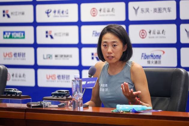 WUHAN, CHINA - OCTOBER 07: Zhang Shuai of China attends a press conference, PK, Pressekonferenz on day 4 of 2025 Wuhan Open on October 7, 2025 in Wuhan, Hubei Province of China.  Copyright: xVCGx 111595695515