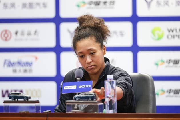 WUHAN, CHINA - OCTOBER 07: Naomi Osaka of Japan attends a press conference, PK, Pressekonferenz on day 4 of 2025 Wuhan Open on October 7, 2025 in Wuhan, Hubei Province of China.  Copyright: xVCGx 111595695490