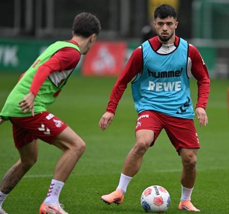 07 10 2025, xophax, Fußball , Fußball Bundesliga 1 FC Köln Saison 2025 2026 Training Denis Huseinbasic und Jusuf Gazibegovic, rechts DFL DFB REGULATIONS PROHIBIT ANY USE OF PHOTOGRAPHS as IMAGE SEQUENCES and or QUASI VIDEO Koeln