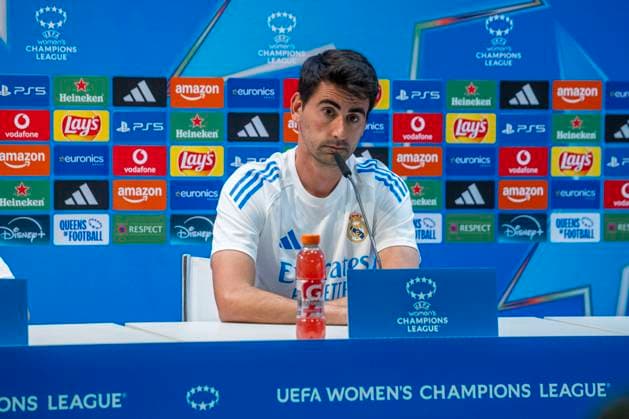 October 7, 2025, Madrid, Madrid, Spain: October 7, 2025, Valdebebas, Madrid, Spain: press conference, PK, Pressekonferenz prior to the Women s Champions League match REAL MADRID FEMENINO - ASSOCIAZIONE SPORTIVA ROMA, Real Madrid coach PAU MARC QUESADA. Madrid Spain - ZUMAc312 20251007_zsp_c312_015 Copyright: xOscarxManuelxSanchezx