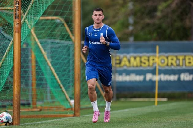 Mateusz Zukowski 1 FC Magdeburg,22 2 Soccer Bundesliga Season 2025 2026 Training 1 FC Magdeburg at the Avnet Arena in Magdeburg Soccer,Man,Men,Germany,07 10 2025