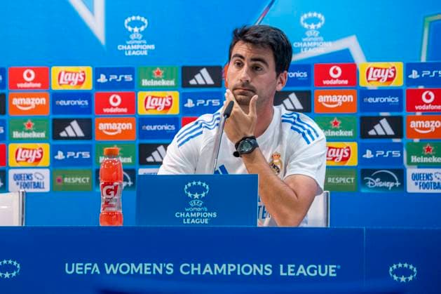 October 7, 2025, Madrid, Madrid, Spain: October 7, 2025, Valdebebas, Madrid, Spain: press conference, PK, Pressekonferenz prior to the Women s Champions League match REAL MADRID FEMENINO - ASSOCIAZIONE SPORTIVA ROMA, Real Madrid coach PAU MARC QUESADA. Madrid Spain - ZUMAc312 20251007_zsp_c312_045 Copyright: xOscarxManuelxSanchezx