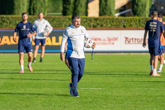 Gennaro Gattuso Italy Coach during the training session at Coverciano during Italy training session, FIFA World Cup, WM, Weltmeisterschaft, Fussball match in Florence, Italy, October 07 2025  Copyright: xSaraxEsposito IPAxSportx xipa-agency.netx xx IPA_66278894 IPA_Agency_IPA66278894