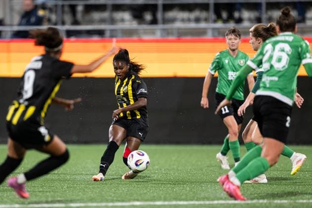 251007 Monica Jusu Bah of Häcken during the Uefa Women s Europa Cup football match between Häcken and Katowice on October 7, 2025 in Gothenburg Photo Daniel Stiller BILDBYRAN kod DS DS0515 fotboll football soccer fotball europa cup häcken katowice uefa womenÂs europa cup dam bbeng  Copyright: DANIELxSTILLER BB251007DS022