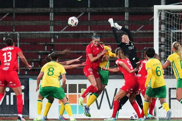 STOCKHOLM, SWEDEN 20251007 Hammarby goalkeeper Melina Loeck during Tuesdays second qualifying round for the Europa Cup, match 1 in the best of 2, between Hammarby IF and SK Brann at Grimsta IP STOCKHOLM SWEDEN x11288x  Copyright: xPontusxOrre TTx KVAL EUROPA CUP HAMMARBY-BRANN