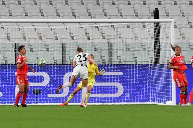 Foto IPP Massimo Rana Torino 07-10-2025 Calcio Champions League Femminile 2025 2026 Juventus-Benfica nella foto gol cecilia salvai Italy Photo Press - World Copyright italy ITALY  Copyright: xR4924_italyphotopressx