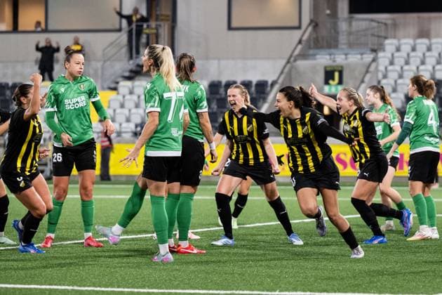 251007 Helena Sampaio of Häcken celebrates after 1 0 during the Uefa Women s Europa Cup football match between Häcken and Katowice on October 7, 2025 in Gothenburg Photo Daniel Stiller BILDBYRAN kod DS DS0515 fotboll football soccer fotball europa cup häcken katowice uefa womenÂs europa cup dam bbeng jubel  Copyright: DANIELxSTILLER BB251007DS042