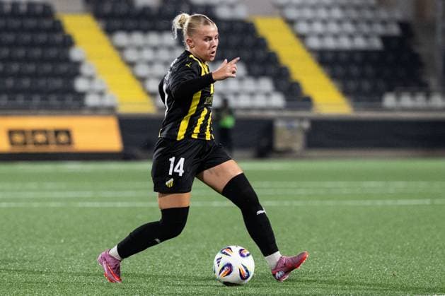 251007 Matilda NildÃ n of Häcken during the Uefa Women s Europa Cup football match between Häcken and Katowice on October 7, 2025 in Gothenburg Photo Daniel Stiller BILDBYRAN kod DS DS0515 fotboll football soccer fotball europa cup häcken katowice uefa womenÂs europa cup dam bbeng  Copyright: DANIELxSTILLER BB251007DS043