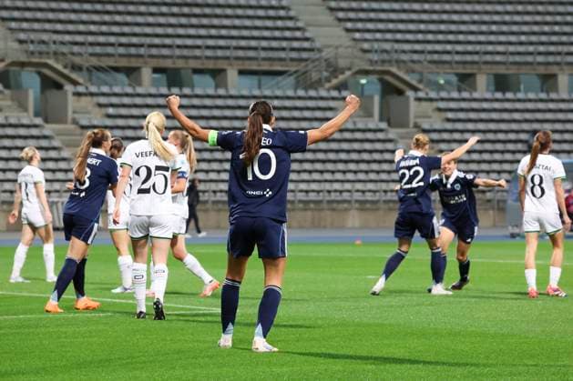 FOOTBALL FEMININ : Paris FC Vs Leuven - Ligue des Champions - 07 10 2025 Joie - But de Daphne Corboz (Paris FC) ParisFrance  Copyright: xMichtofx