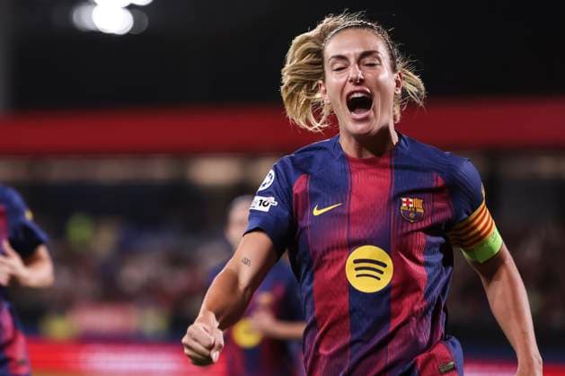 October 7, 2025, Sant Joan Despi, Barcelona, Spain: Alexia Putellas Segura of FC Barcelona, Barca celebrates a goal during the UEFA WomenÃ¢â‚¬â ¢s Champions League 2025 26 League Phase MD1, football match played between FC Barcelona and FC Bayern Munchen at Johan Cruyff Stadium on October 07, 2025 in Sant Joan Despi, Spain. Sant Joan Despi Spain - ZUMAa181 20251007_zaa_a181_056 Copyright: xJavierxBorregox