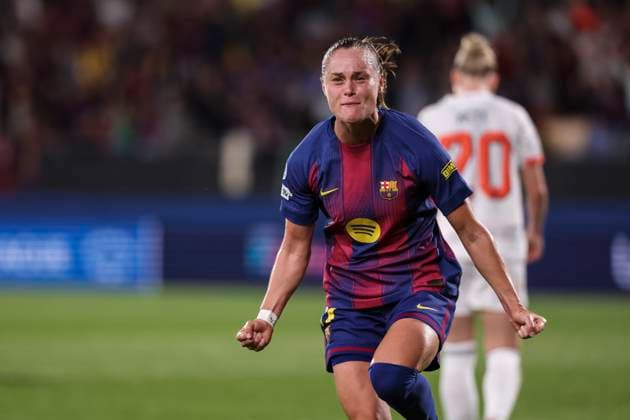 October 7, 2025, Sant Joan Despi, Barcelona, Spain: Ewa Barbara Pajor of FC Barcelona, Barca celebrates a goal during the UEFA WomenÃ¢â‚¬â ¢s Champions League 2025 26 League Phase MD1, football match played between FC Barcelona and FC Bayern Munchen at Johan Cruyff Stadium on October 07, 2025 in Sant Joan Despi, Spain. Sant Joan Despi Spain - ZUMAa181 20251007_zaa_a181_068 Copyright: xJavierxBorregox