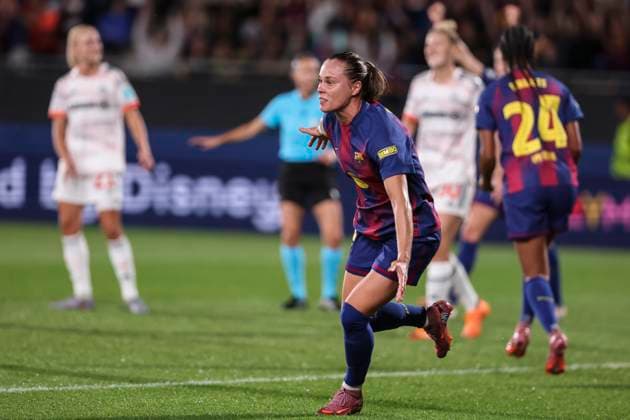 October 7, 2025, Sant Joan Despi, Barcelona, Spain: Ewa Barbara Pajor of FC Barcelona, Barca celebrates a goal during the UEFA WomenÃ¢â‚¬â ¢s Champions League 2025 26 League Phase MD1, football match played between FC Barcelona and FC Bayern Munchen at Johan Cruyff Stadium on October 07, 2025 in Sant Joan Despi, Spain. Sant Joan Despi Spain - ZUMAa181 20251007_zaa_a181_061 Copyright: xJavierxBorregox