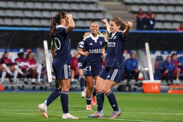 FOOTBALL FEMININ : Paris FC Vs Leuven - Ligue des Champions - 07 10 2025 Joie - But de Clara Mateo (Paris FC) ParisFrance  Copyright: xMichtofx