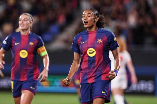October 7, 2025, Sant Joan Despi, Barcelona, Spain: Salma Celeste Paralluelo Ayingono of FC Barcelona, Barca celebrates a goal during the UEFA WomenÃ¢â‚¬â ¢s Champions League 2025 26 League Phase MD1, football match played between FC Barcelona and FC Bayern Munchen at Johan Cruyff Stadium on October 07, 2025 in Sant Joan Despi, Spain. Sant Joan Despi Spain - ZUMAa181 20251007_zaa_a181_087 Copyright: xJavierxBorregox