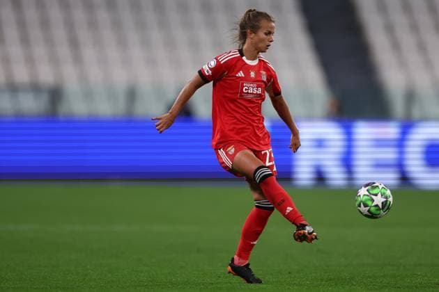 Juventus Fc v SL Benfica - UEFA Women Champions League 2025 26 League Phase MD1 Anna Gasper of SL Benfica in action during the UEFA Women Champions League Phase MD1 match between Juventus Fc and SL Benfica at Allianz Stadium on October 7, 2025 in Turin, Italy . Torino Allianz Stadium Italy Copyright: xMarcoxCanonierox