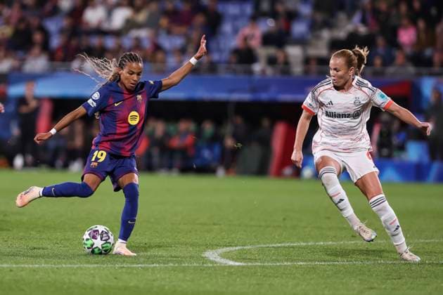 October 7, 2025, Sant Joan Despi, Barcelona, Spain: Victoria Lopez Serrano Felix of FC Barcelona, Barca in action during the UEFA WomenÃ¢â‚¬â ¢s Champions League 2025 26 League Phase MD1, football match played between FC Barcelona and FC Bayern Munchen at Johan Cruyff Stadium on October 07, 2025 in Sant Joan Despi, Spain. Sant Joan Despi Spain - ZUMAa181 20251007_zaa_a181_127 Copyright: xJavierxBorregox