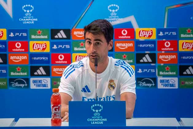 October 7, 2025, Madrid, Madrid, Spain: October 7, 2025, Valdebebas, Madrid, Spain: press conference, PK, Pressekonferenz prior to the Women s Champions League match REAL MADRID FEMENINO - ASSOCIAZIONE SPORTIVA ROMA, Real Madrid coach PAU MARC QUESADA. Madrid Spain - ZUMAnce 20251007_zsp_c312_008 Copyright: xOscarxManuelxSanchezx
