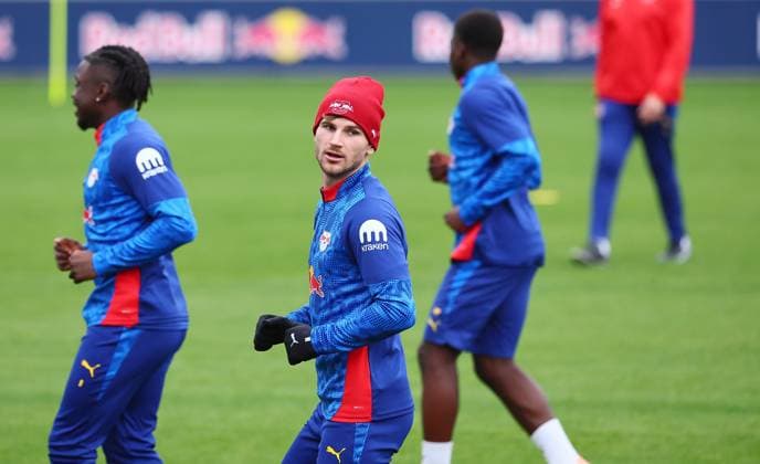 RB Leipzig Training Bundesliga Leipzig, 07 10 2025, RB Leipzig Training Center,Soccer Bundesliga , RB Leipzig Training , In the picture Timo Werner center, 36, RB Leipzig , Picture Point