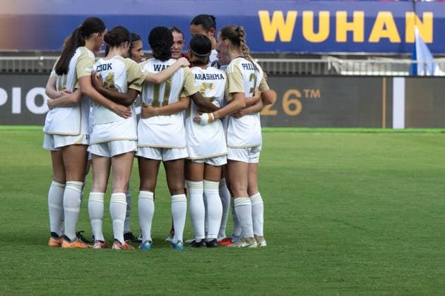 (251008) -- WUHAN, Oct. 8, 2025 -- Players of Auckland United FC gather before the FIFA Women s Championships Cup 2026 football match between Wuhan Jiangda WFC of China and Auckland United FC of New Zealand in Wuhan, central China s Hubei Province, Oct. 8, 2025. ) (SP)CHINA-WUHAN-FOOTBALL-FIFA WOMEN S CHAMPIONSHIPS CUP 2026-WUHAN JIANGDA WFC VS AUCKLAND UNITED FC (CN) XiaoxYijiu 